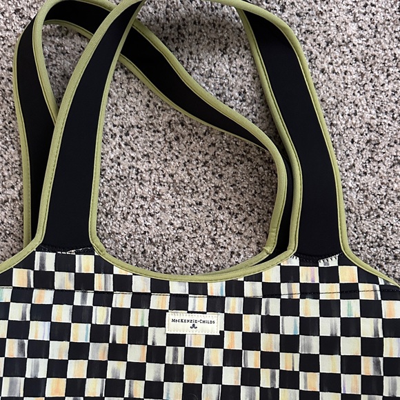 MacKenzie-Childs Black and Cream Checkered Tote - Picture 2 of 4